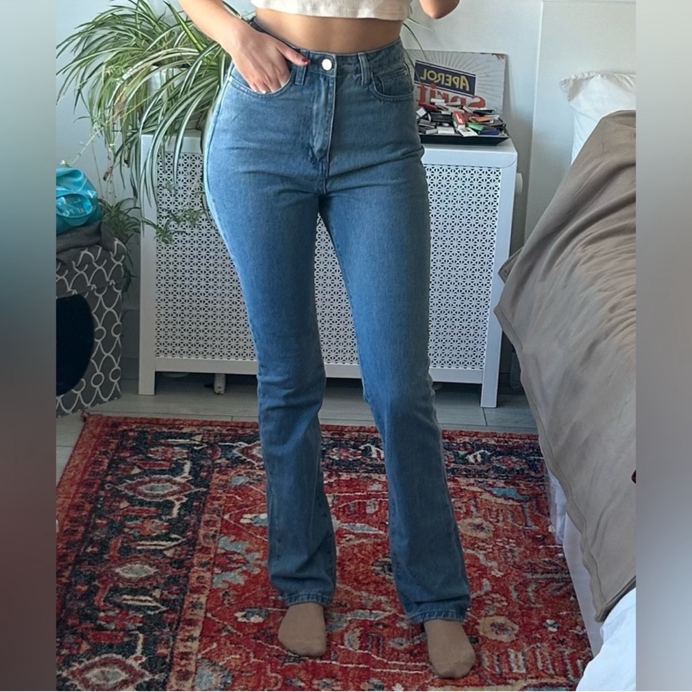WeWoreWhat The Icon Blue Straight Leg Jeans Size 26